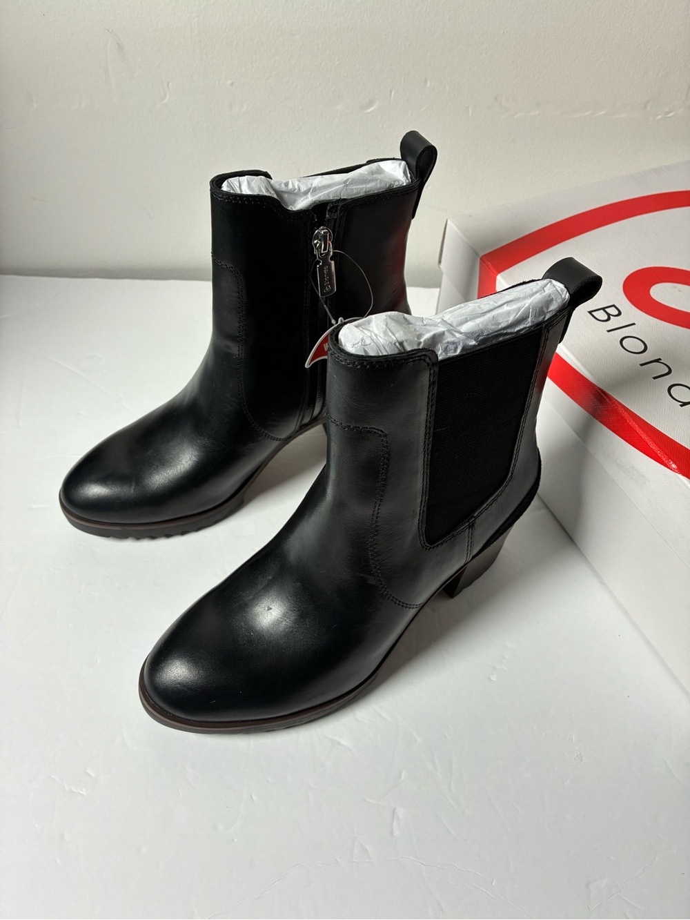Blondo Black Leather Chelsea Ankle Boots